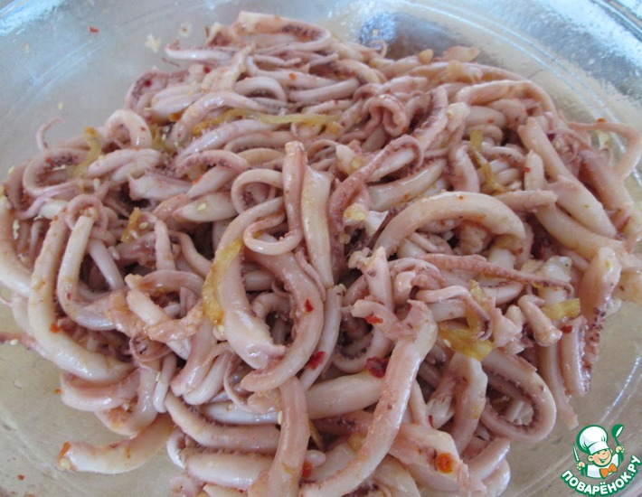 Рецепт: Щупальца кальмара по-восточному