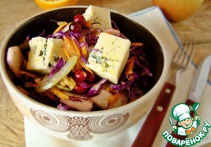 Рецепт Салат из краснокочанной капусты с голубым сыром