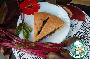 Рецепт Осенний пирог с сыром и свекольной ботвой