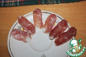 Рецепт Сыровяленая колбаса из свиного ошейка