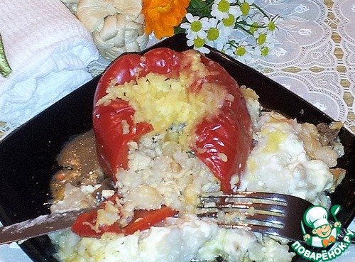 Фаршированный перец "Плотный завтрак" – кулинарный рецепт