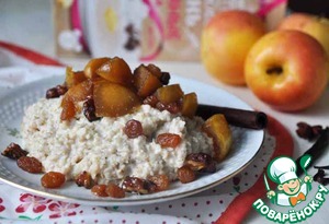 Рецепт Овсяная каша с пряным яблочным конфитюром