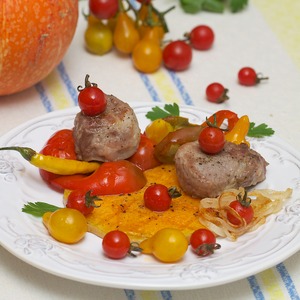 Рецепт Сезонные овощи-гриль с мясом