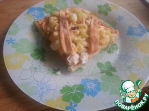 Рецепт Открытый пирог с курицей и картошкой
