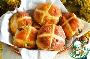 Рецепт Английские пасхальные булочки "Крестовые"