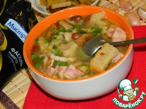 Рецепт Фасолевый суп с копченой грудкой
