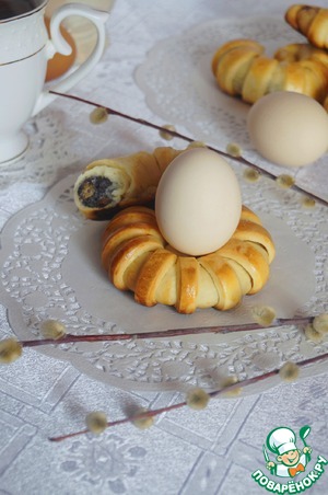 Рецепт Пасхальные булочки-подставки для яиц "Маковая роса"