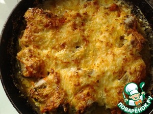 Рецепт Рыбка в духовке под сырно-сметанным соусом