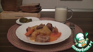 Рецепт Картофель, тушёный с мясом и овощами в мультиварке