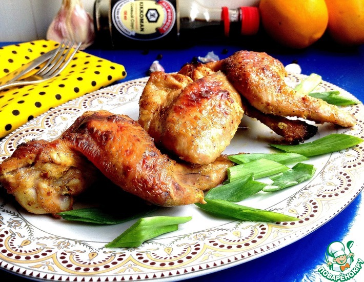 Рецепт: Куриные крылья в сметанно-горчичном соусе