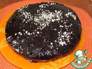 Рецепт Шоколадный торт с нежным творожным дном