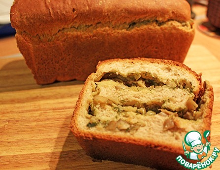 Постный хлеб с начинкой из грибов и красного лука от Ттшка
