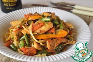 Рецепт Спагетти с курицей и овощами