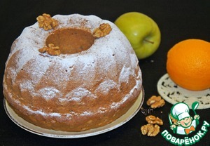 Рецепт Греческий кекс с яблоком, орехами и апельсиновым соком