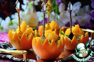 Рецепт Пикантный салат в апельсиновых корзиночках