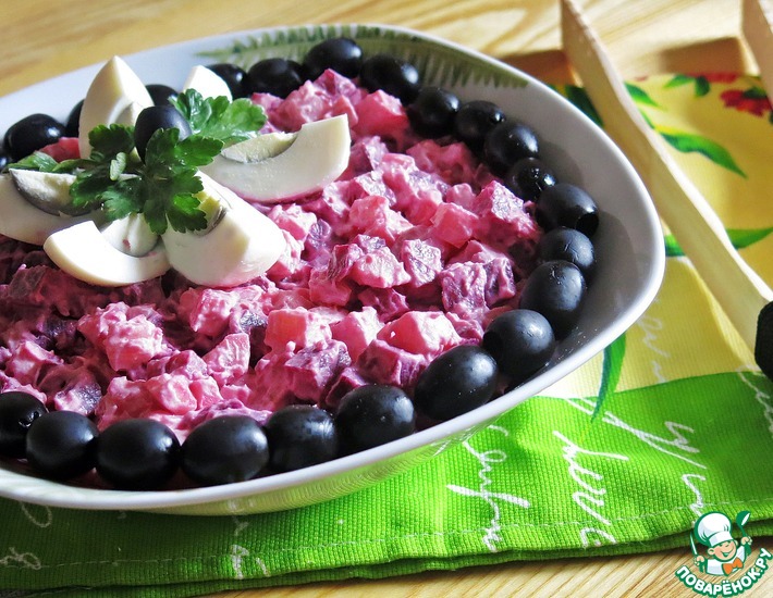 Рецепт: Салат из картофеля, свеклы и маслин