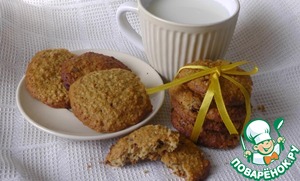 Рецепт Овсяное печенье с клюквой, шоколадом и орехами