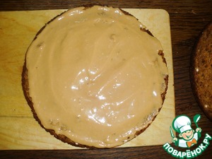 Арахисовый торт Коровка с кремом из вареной сгущенки, рецепт с фото