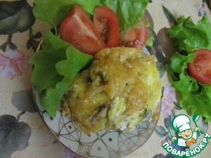 Рецепт Куриная грудка с шампиньонами, запеченная под сыром