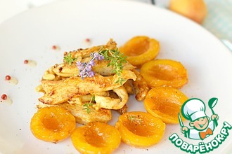 Рецепт: Куриное филе с лавандой и абрикосами