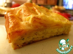 Рецепт Быстрый пирог с сыром и зеленью