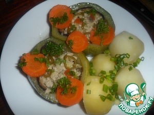 Рецепт Кабачок с овощами и куриной грудкой
