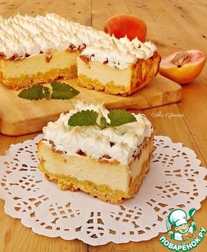 Рецепт Творожной пирог с персиками