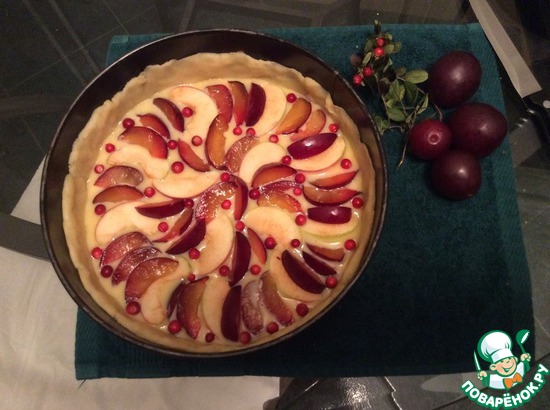 Пирог со сливами и заварным кремом_фото 1