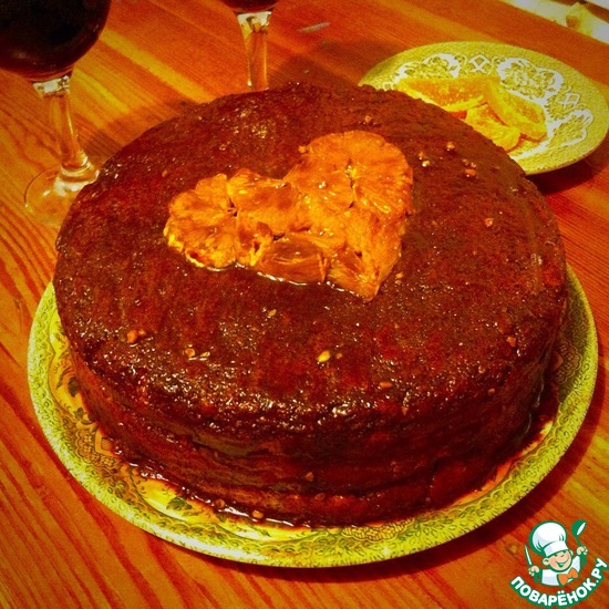 Апельсиновый торт с шоколадной глазурью