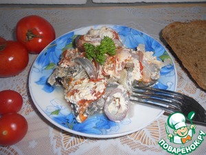 Рецепт Запеченная рыба с помидорами в СВЧ