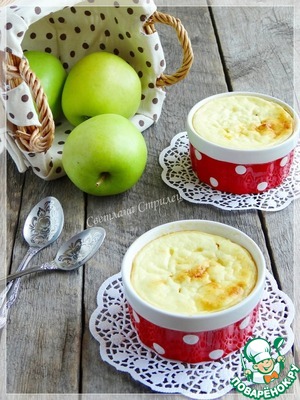 Рецепт Пшенная запеканка с яблоками и творогом