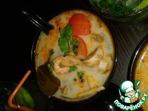 Рецепт Восхитительный настоящий Тайский суп "Том Ям"