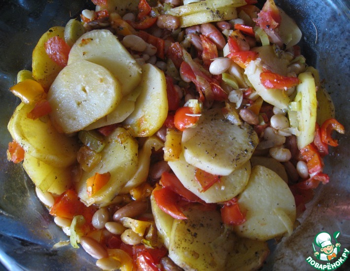 Рецепт: Картофель печеный с овощами