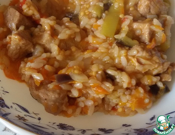 Рецепт: Рис с овощами и свининой