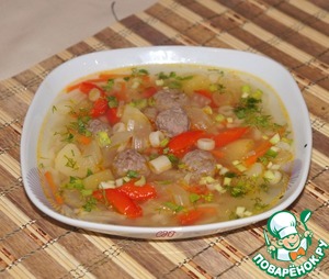 Рецепт Овощной суп с фенхелем и фрикадельками