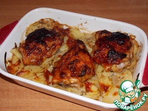 Рецепт Картофель, запечённый с курицей