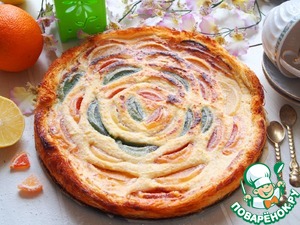 Рецепт Творожно-мармеладный пирог из теста катаифи