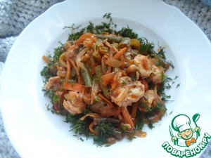 Рецепт Скумбрия с овощами в томатно-соевом соусе