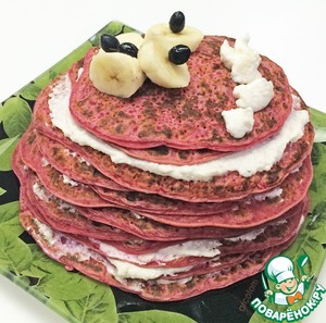 Рецепт Розовые блины с начинкой