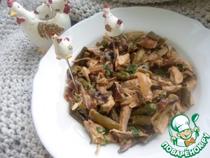 Рецепт Курица тушеная с фасолью и грибами
