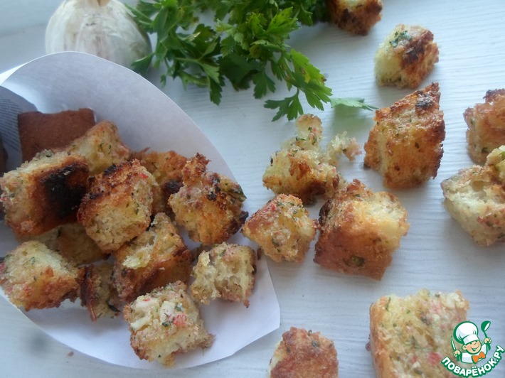Крабовые сухарики – кулинарный рецепт