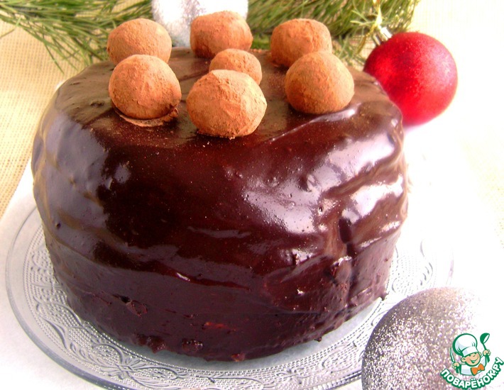 Рецепт: Торт фруктово-шоколадный с трюфельными шариками
