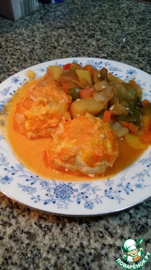 Рецепт Куриные тефтели в томатно-сливочном соусе