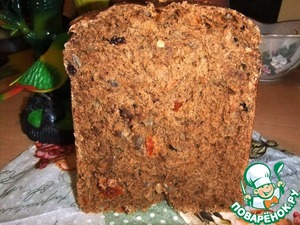 Рецепт Ржаной хлеб с черносливом, курагой и орехами