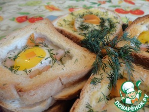 Рецепт Горячие тосты с грибами и яйцом