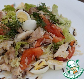 Рецепт Свежий салат с рыбой и овощами