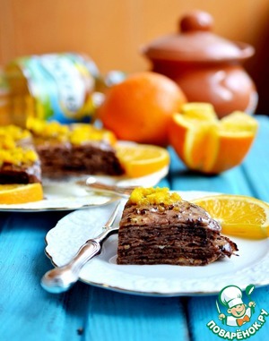 Рецепт Шоколадные блинчики с апельсиновым маслом