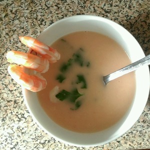 Рецепт Сырный крем-суп с креветками