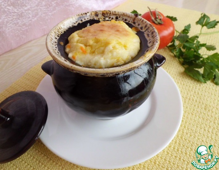 Рецепт: Суп с нутом и сырным суфле