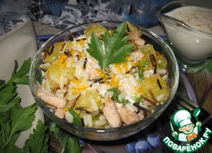 Рецепт Салат с индейкой, рисом и апельсином